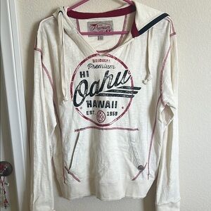 Oahu Men’s  Cream Hoodie Sweater